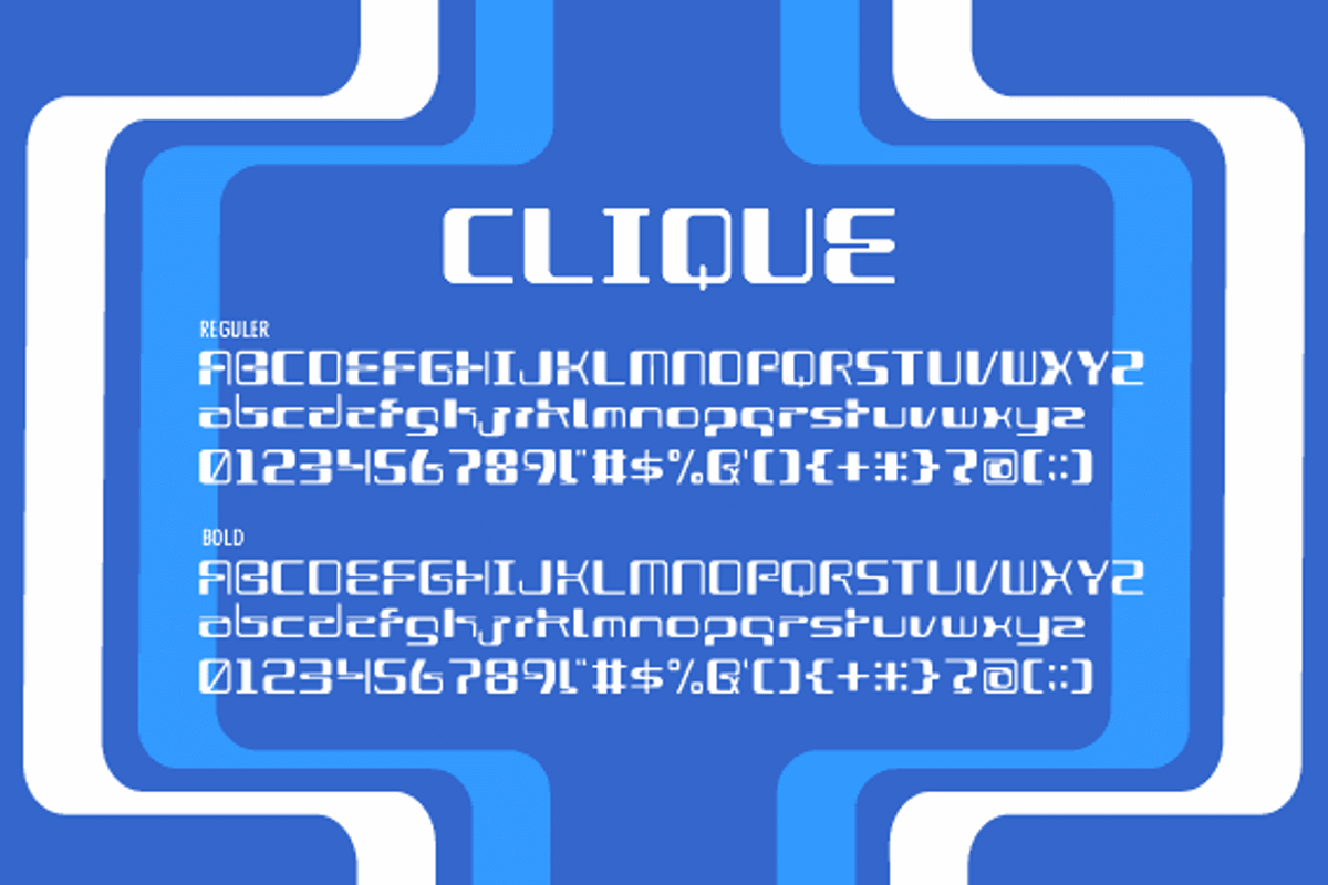 H74 The Clique Regular Font preview