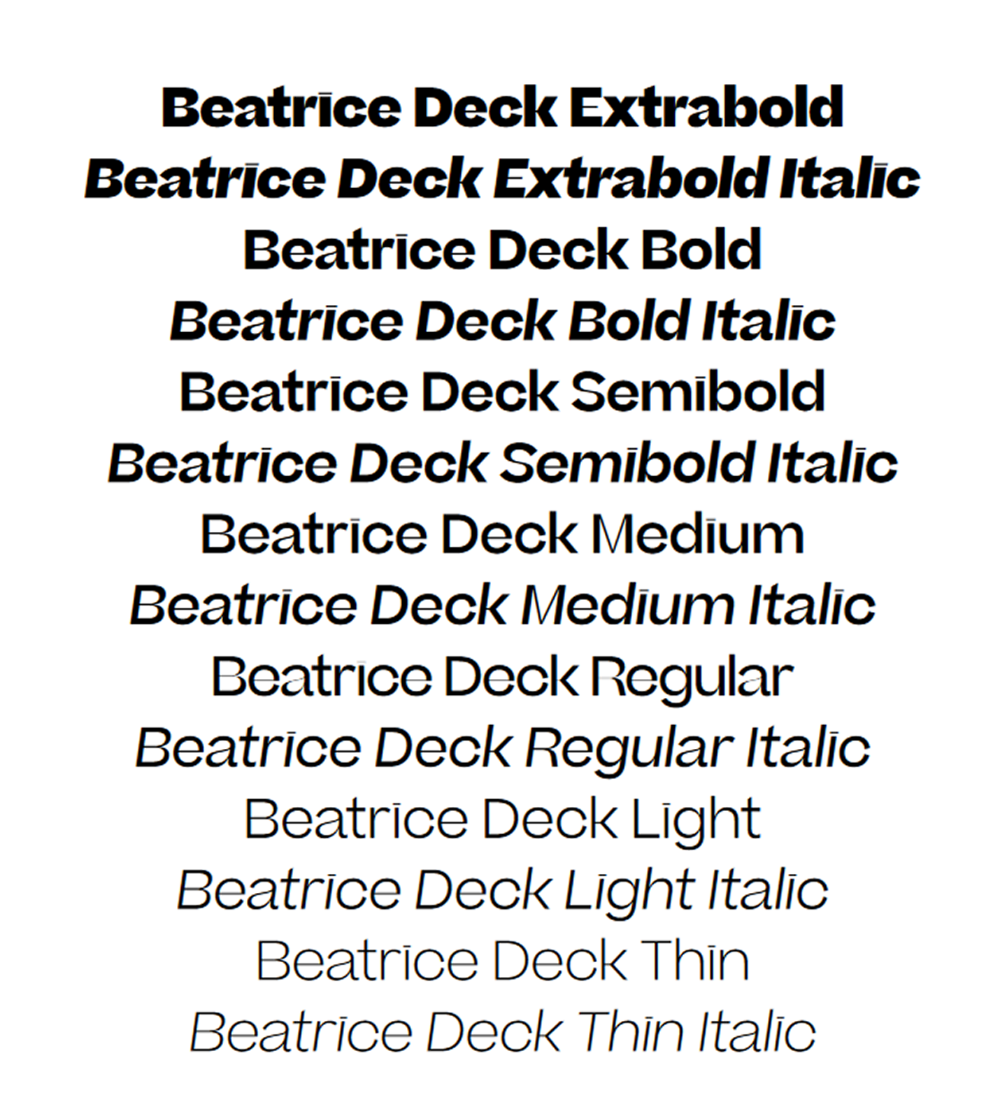Beatrice Deck Light Italic Font preview