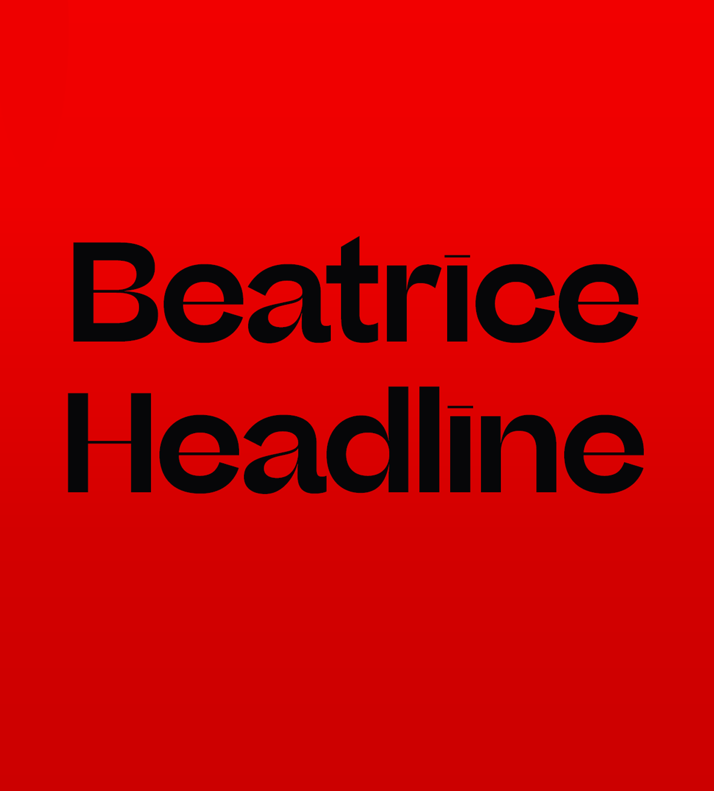 Beatrice Headline Extra bold Italic Font preview