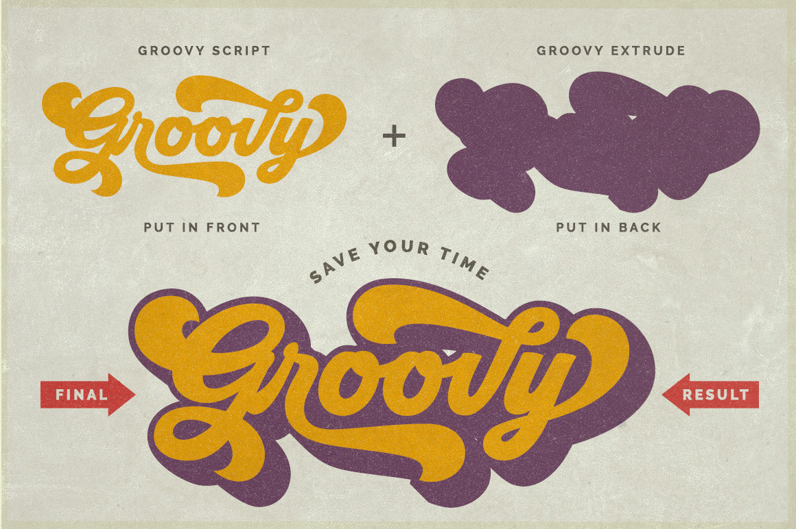 Groovy Retro Extrude Font preview