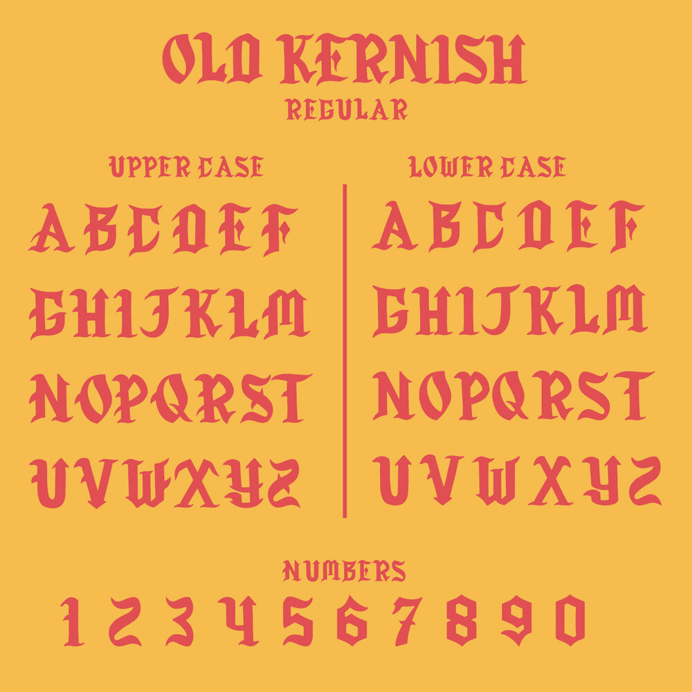Old Kernish Inked Font preview