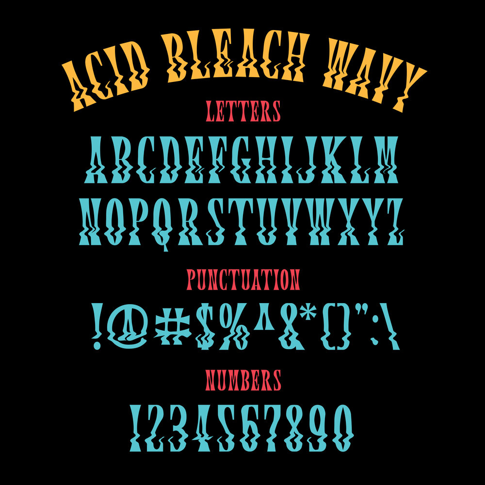 Acid Bleach Wavy Font preview