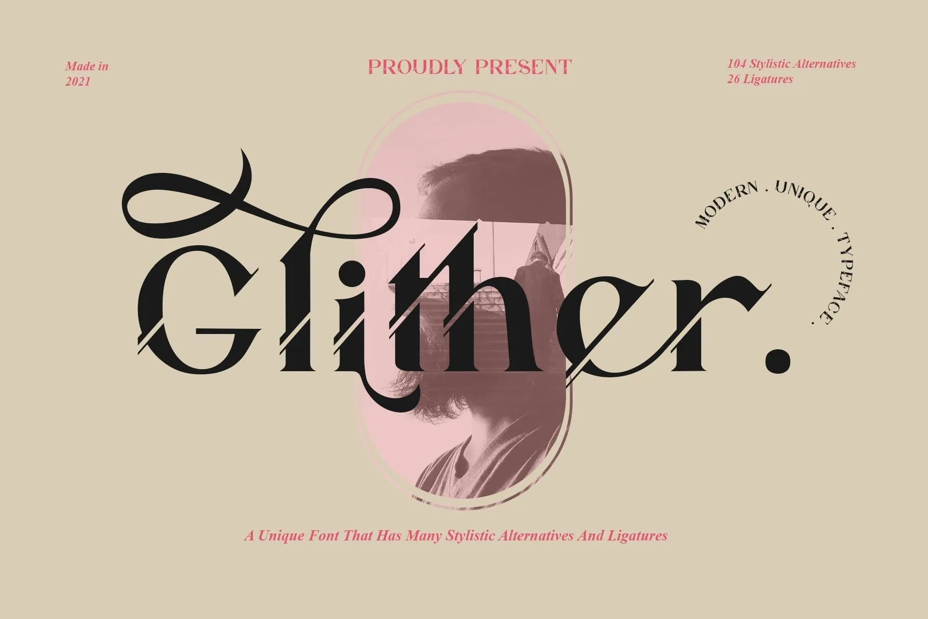 Glither Regular Font preview