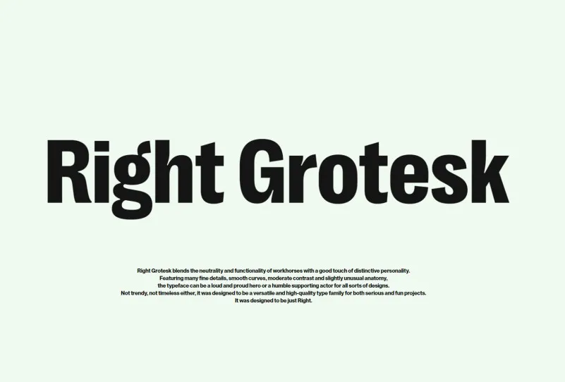 Right Grotesk Small Font preview
