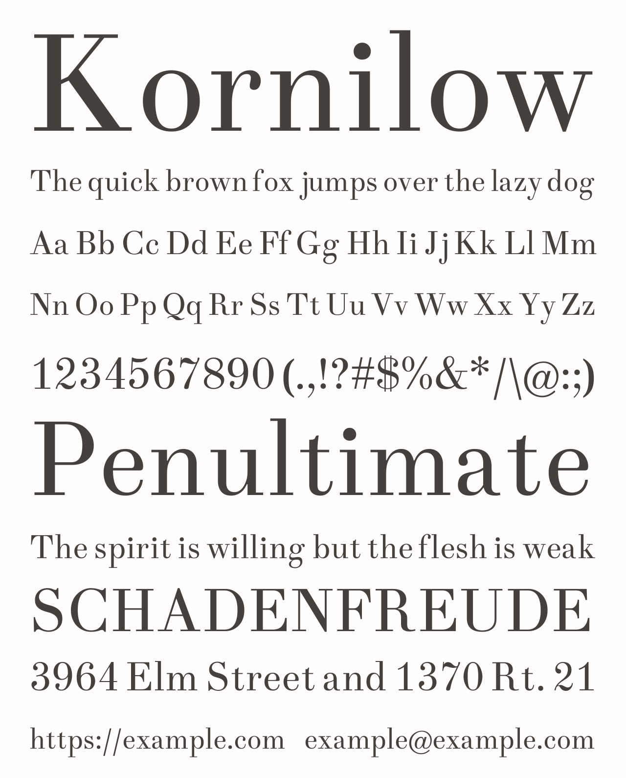 Kornilow Font preview