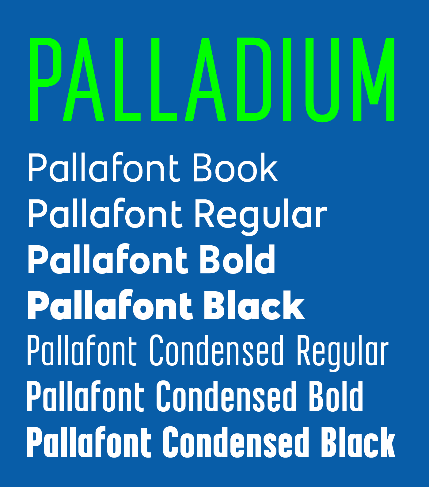 Palladium Font preview
