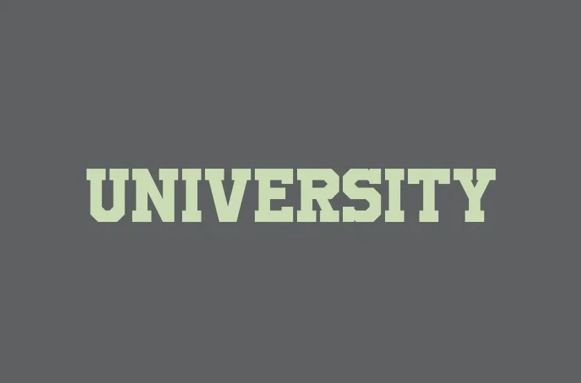 University Font preview