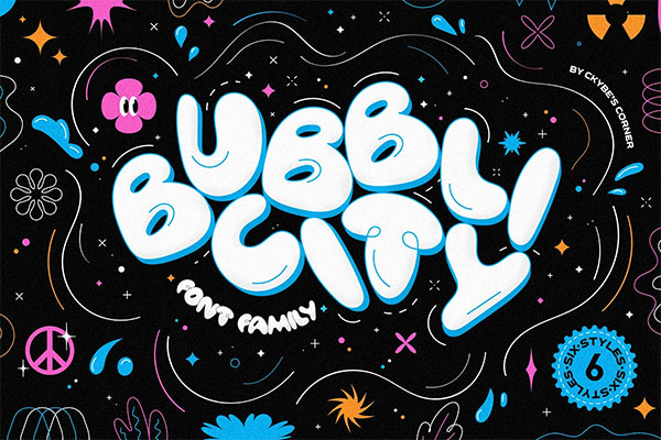 Bubblicity Font preview