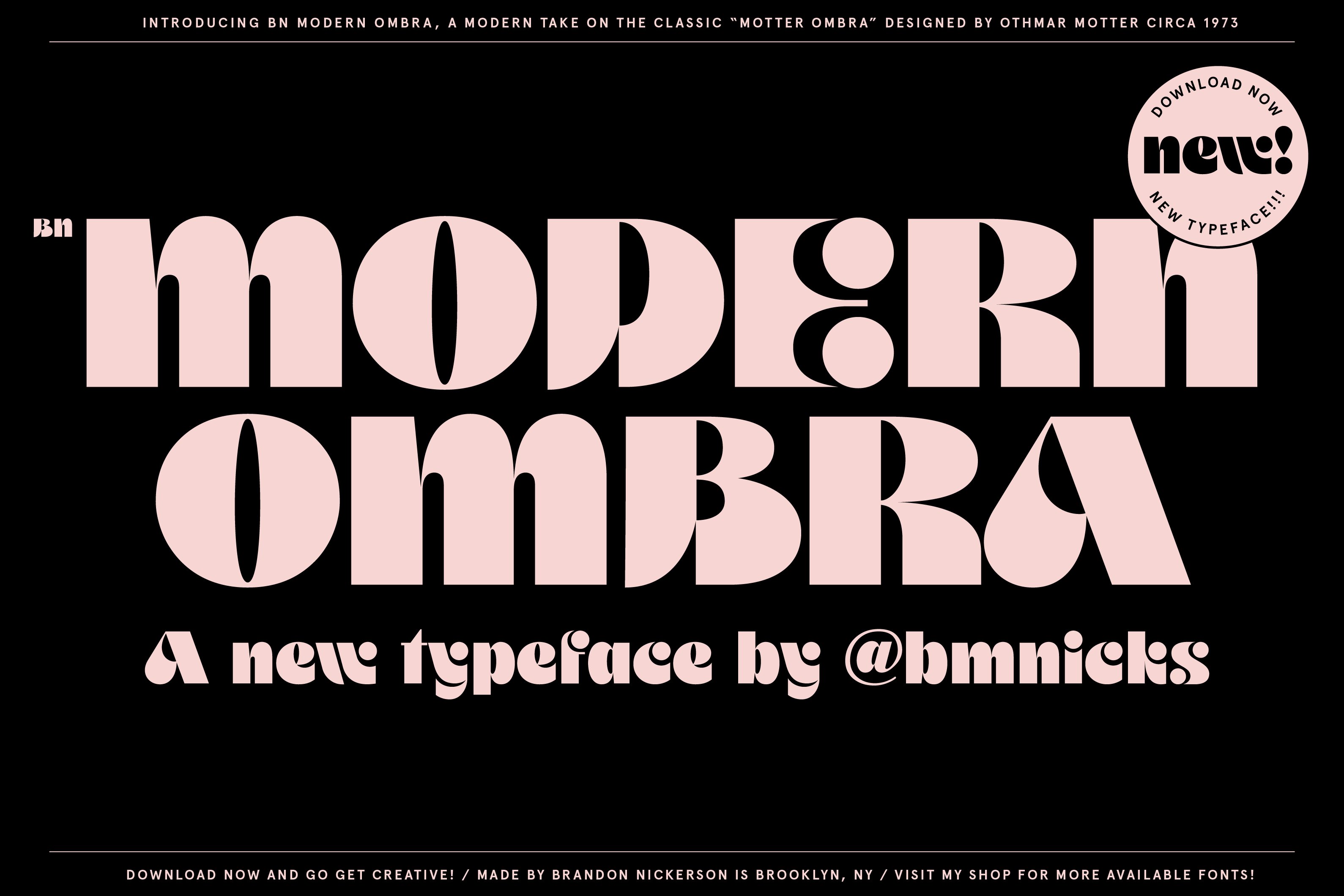 BN Modern Ombra Font preview