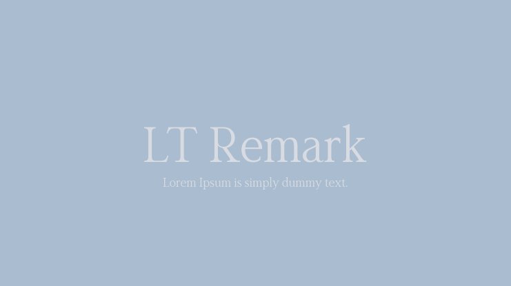 LT Remark Font preview
