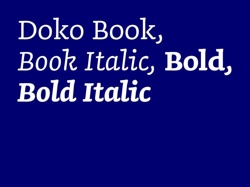 Doko Book Italic Font preview