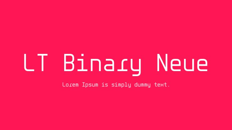 LT Binary Neue Font preview