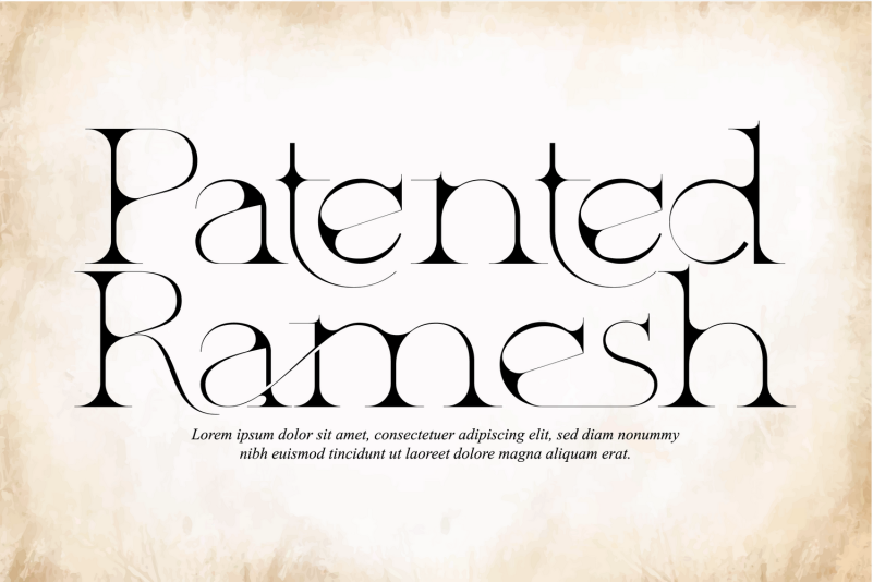 Patented Ramesh Font preview