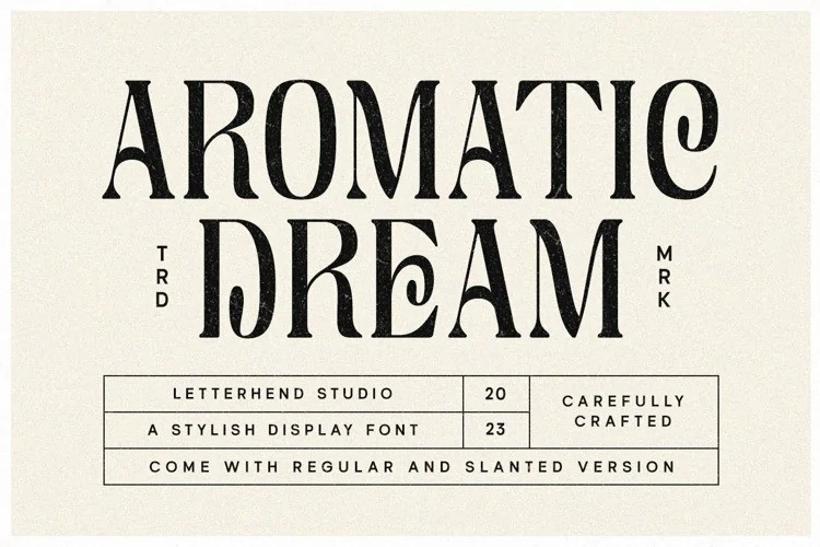 Aromatic Dream Slanted Font preview