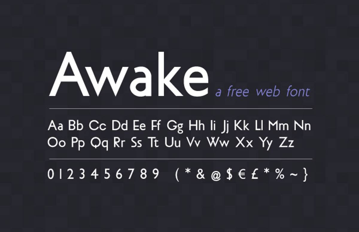 Awake Font preview