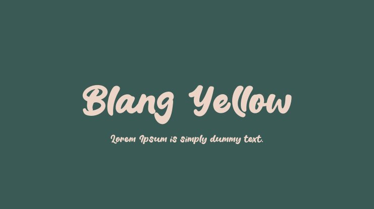 Blang Yellow Regular Font preview