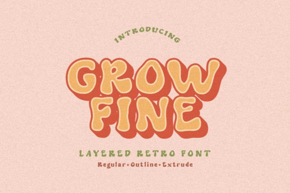 Grow Fine Outline Font preview