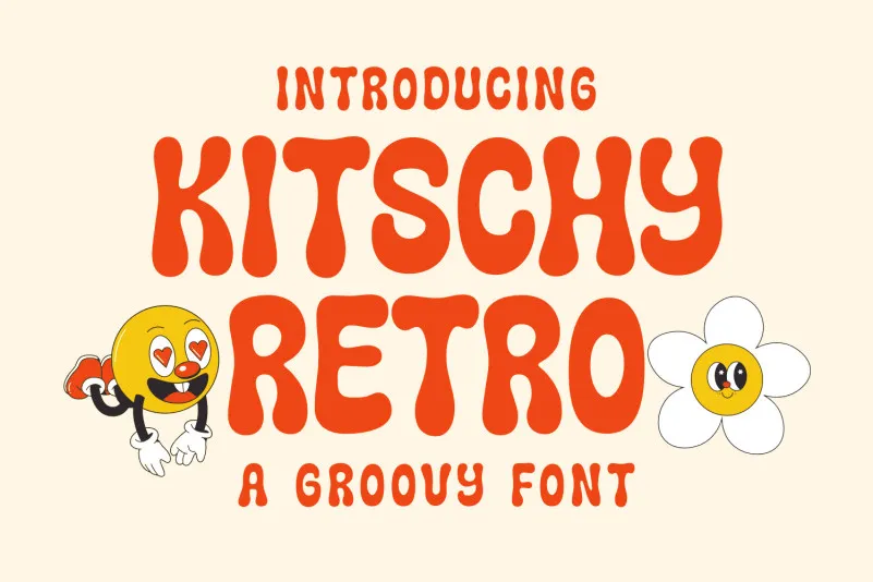 Kitschy Retro Regular Font preview