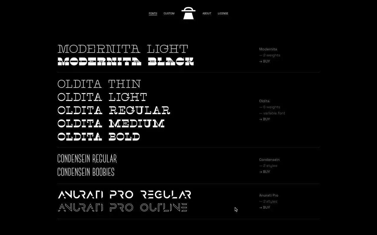 Modernita Black Font preview