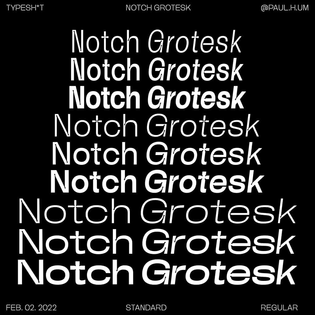 Notch Grotesk Regular Font preview