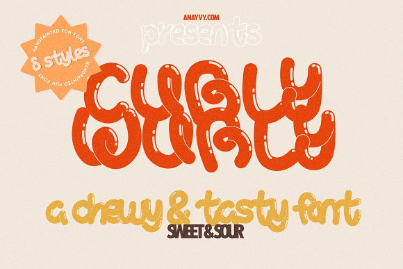 Curly Wurly Cutout Font preview