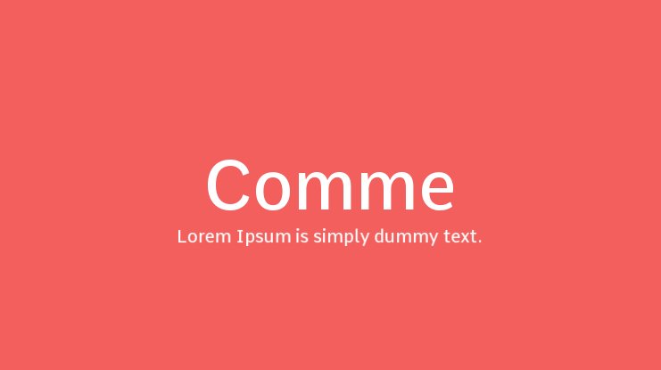 Comme Font preview