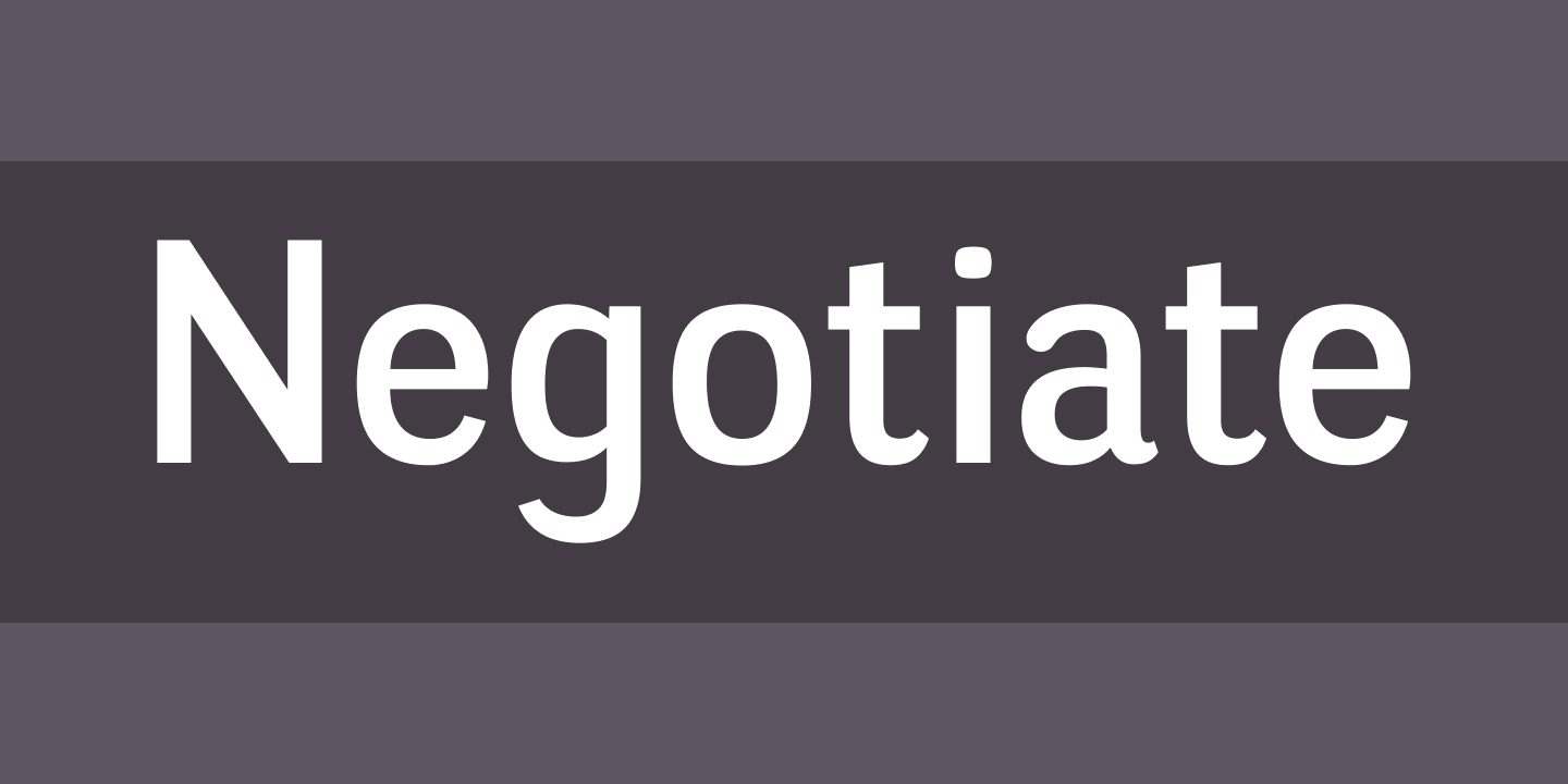 Negotiate Font preview
