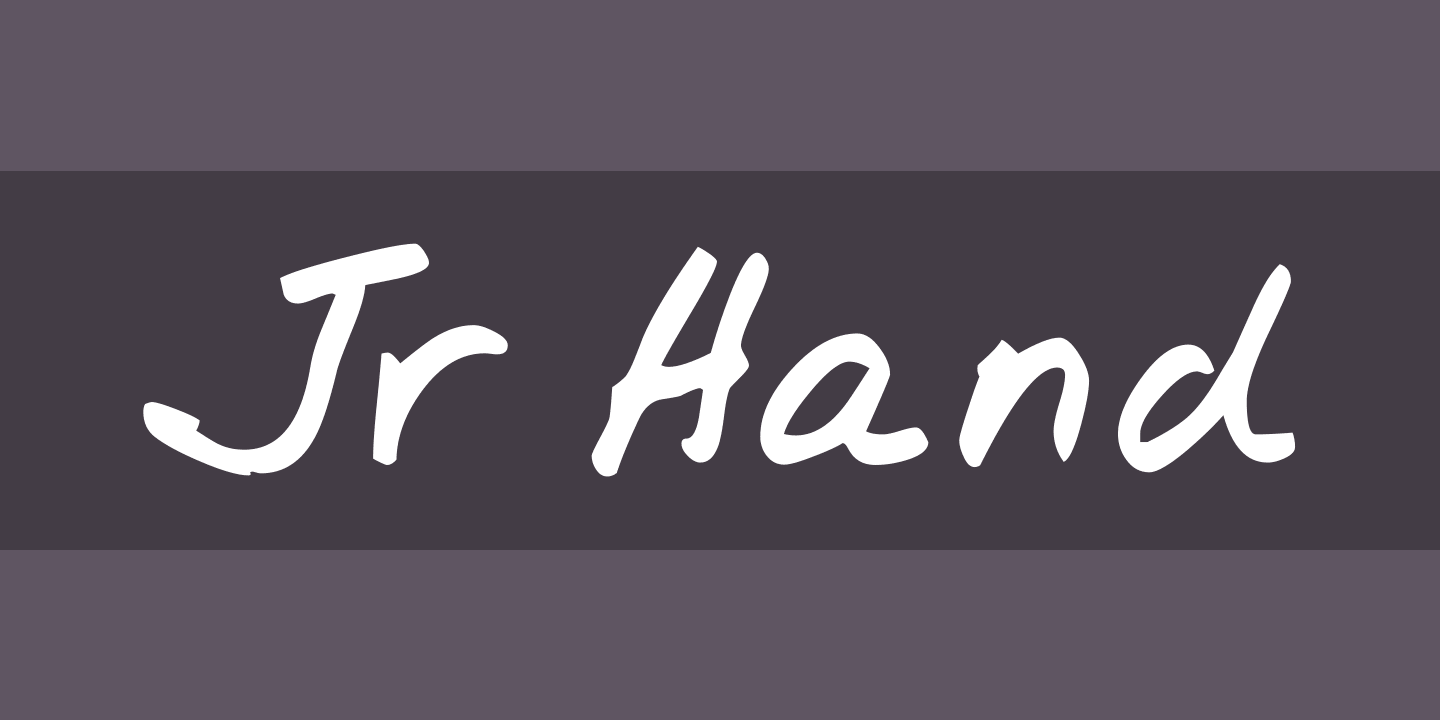 Jr Hand Font preview