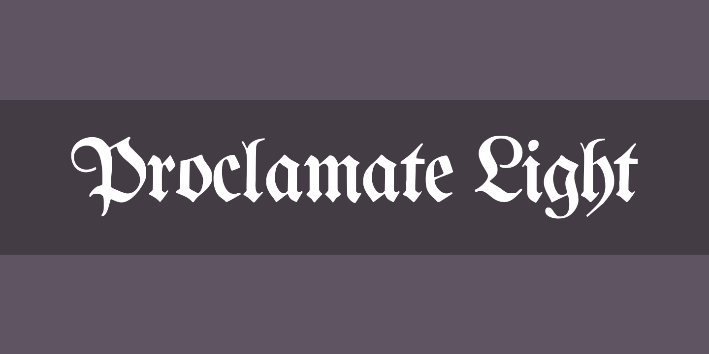 Proclamate Light Font preview