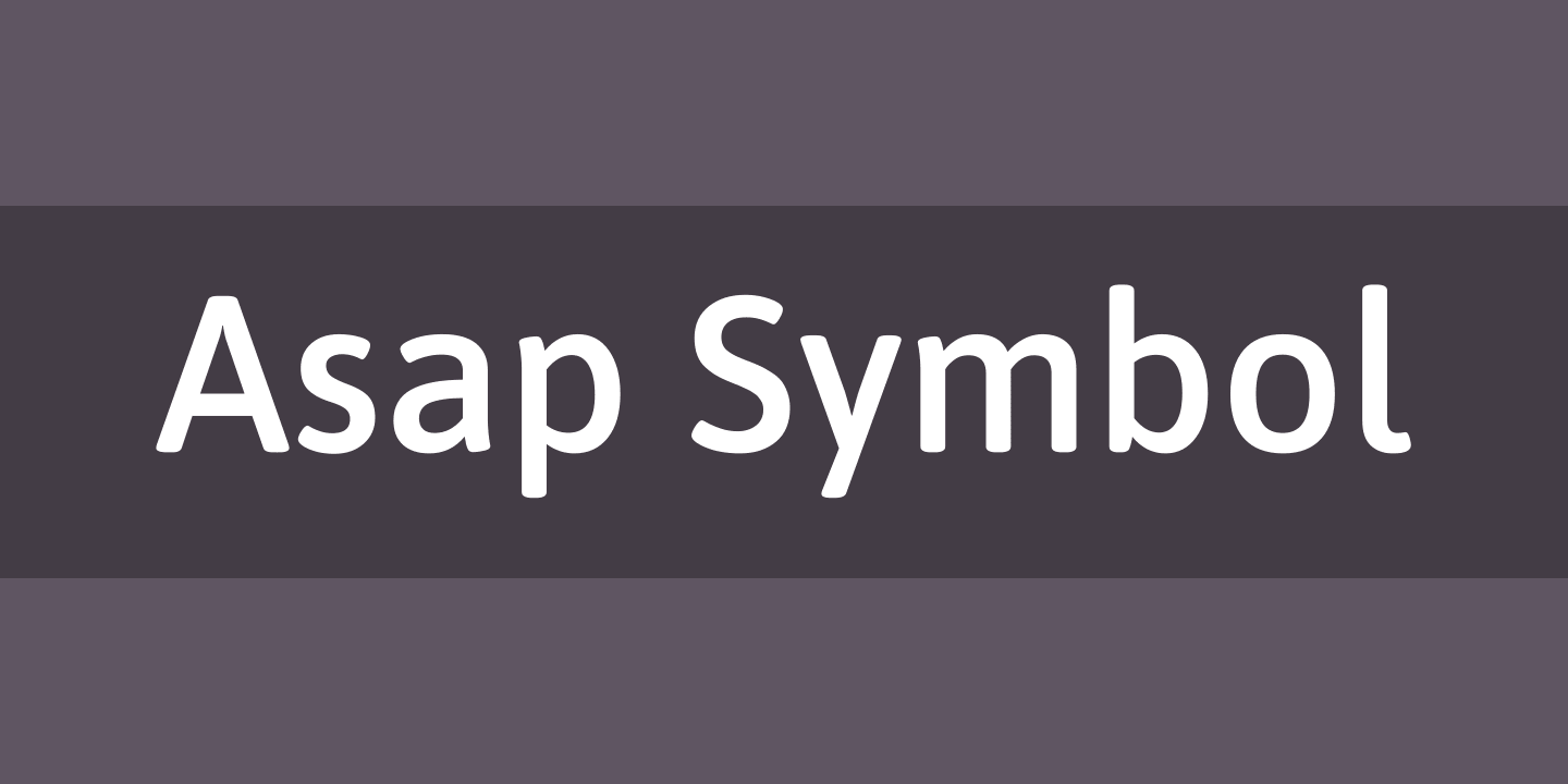 Asap Symbol Regular Font | xFonts.pro