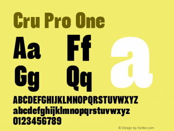 Cru Pro X Condensed Black Font preview