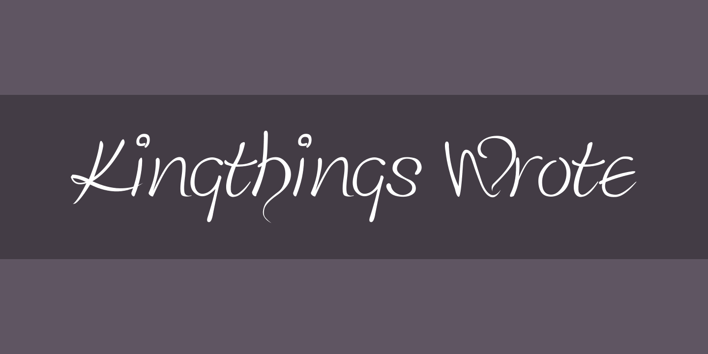 Kingthings Wrote Font preview
