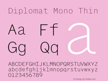 Diplomat Mono Light Italic Font preview