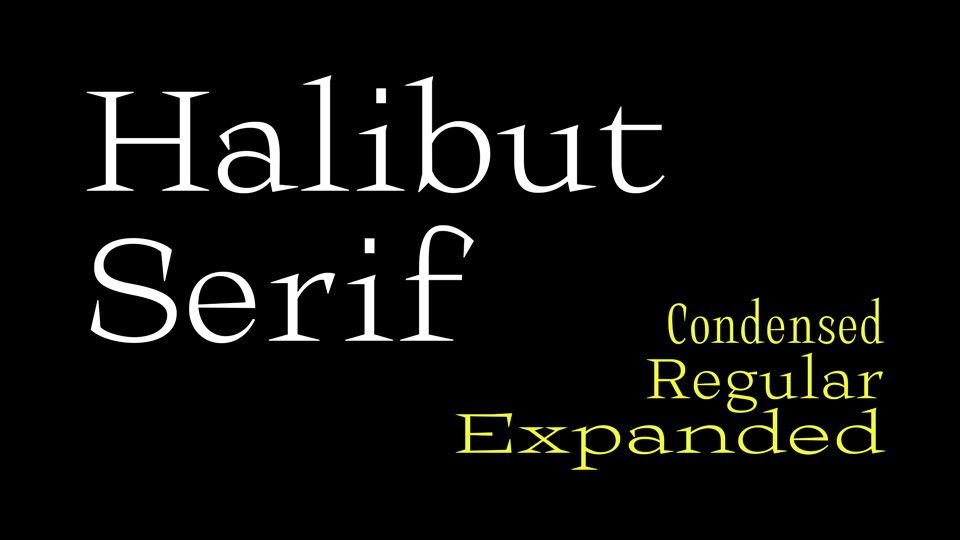 Halibut Expanded Regular Font preview