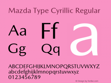 Mazda Type Cyrillic Font preview