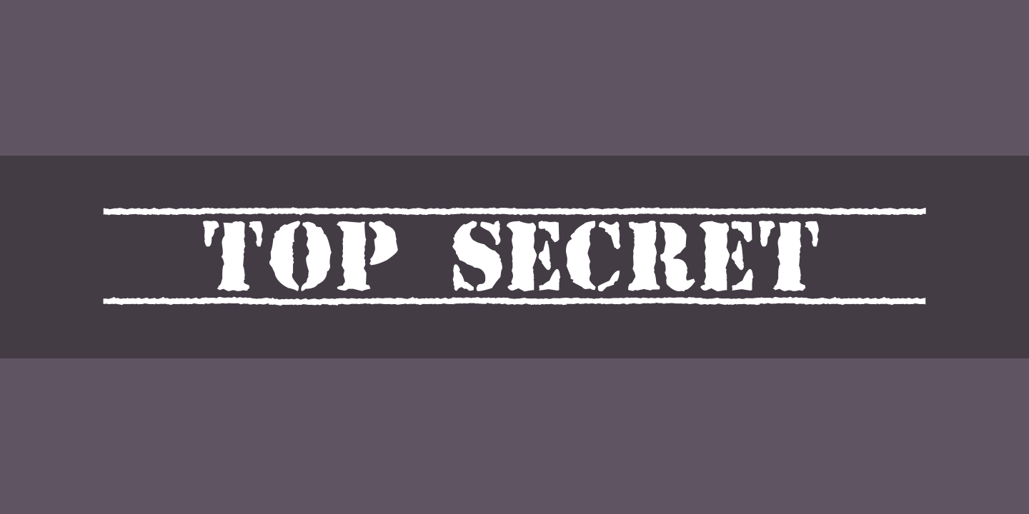 Top Secret Font preview