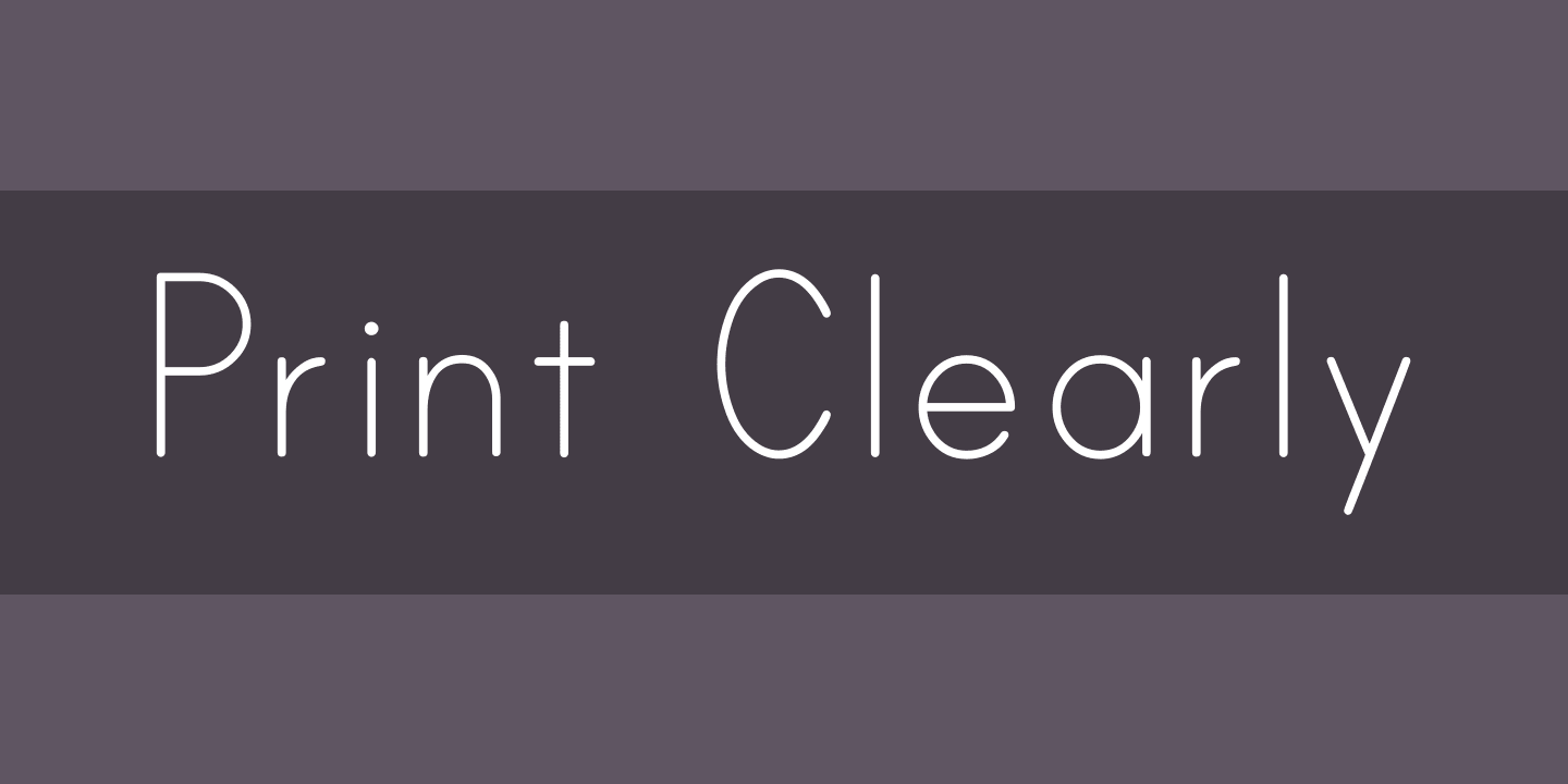 Print Clearly Font preview