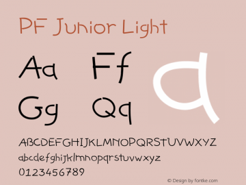 PF Junior Regular Font preview