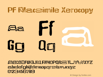 PF Macsimile Xerocopy Font preview