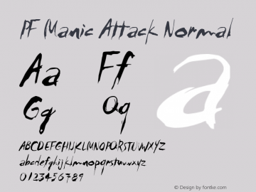 PF Manic Attack Font preview