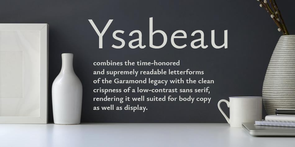 Ysabeau Infant Light Italic Font preview