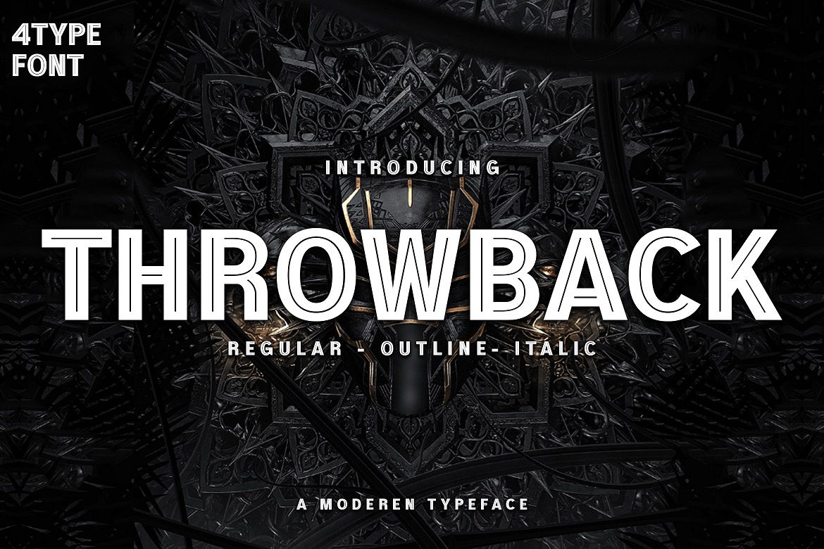 Throwback Outline Font preview