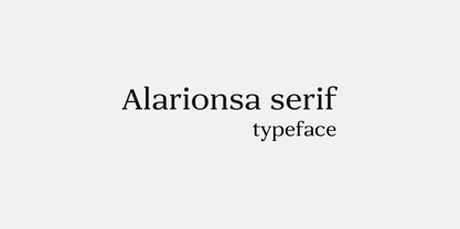 Alarionsa Serif Font preview