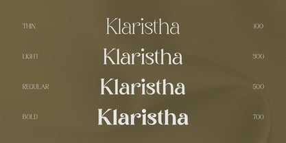 Klaristha Light Font preview