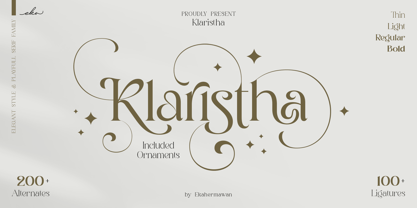 Klaristha Thin Font preview
