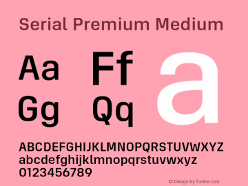 Serial Premium Medium Font preview