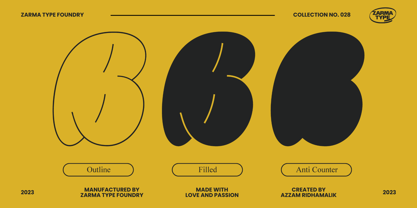 Bulbis Filled Font preview