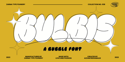 Bulbis Outline Font preview