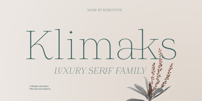 Klimaks Thin Italic Font preview