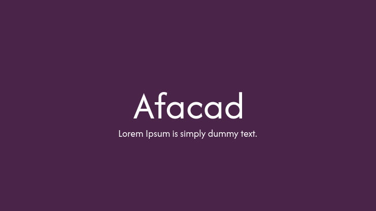 Afacad Font preview
